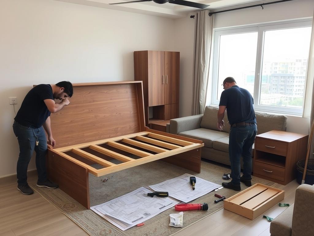 تركيب الأثاث في حي حطين بواسطة فنيين متخصصين