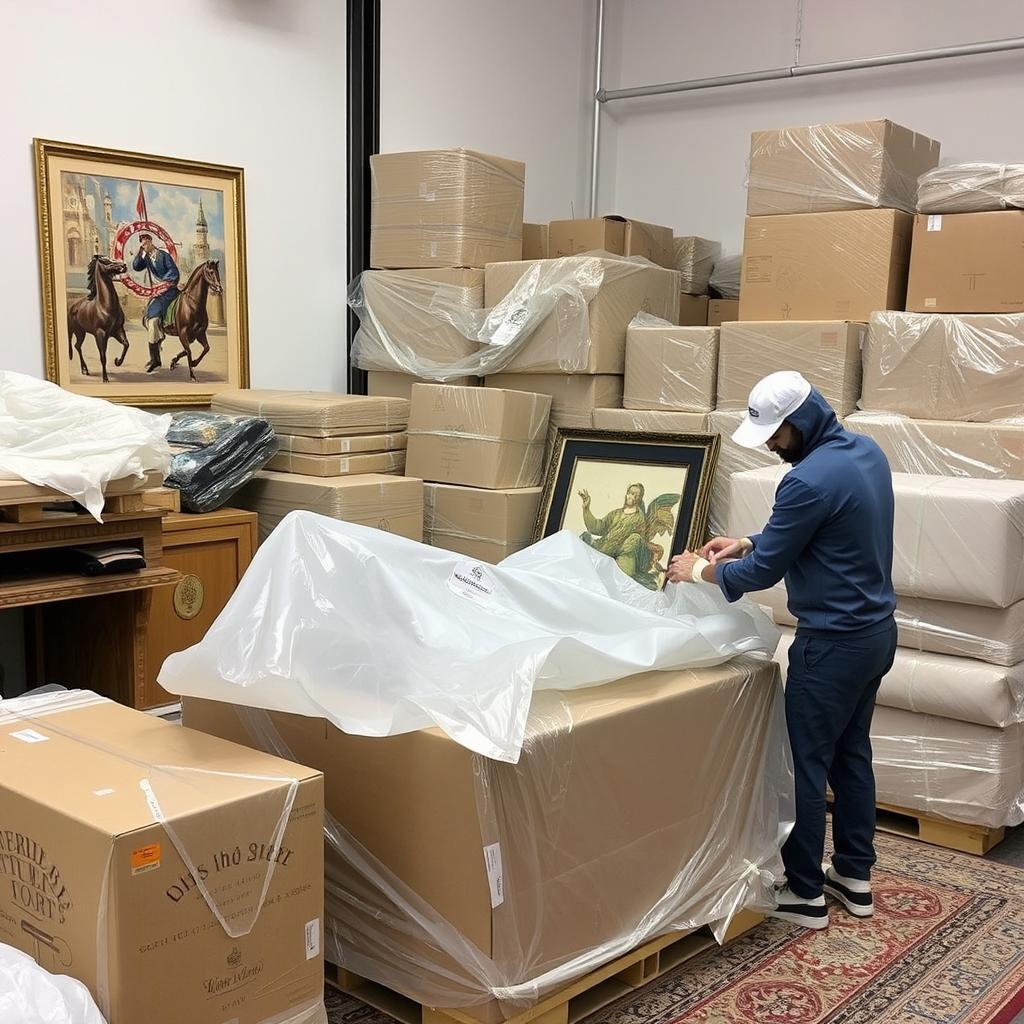 تغليف التحف والمقتنيات الثمينة في حي الغدير