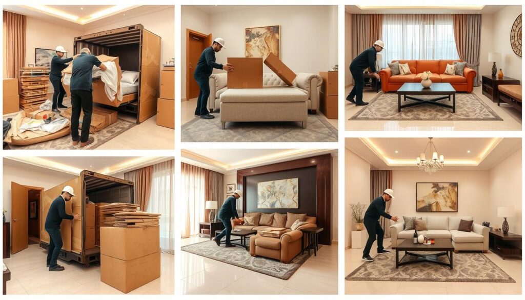 خدمات نقل عفش بحي حطين تشمل الفك والتغليف والنقل والتركيب