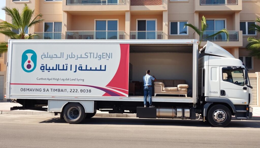 شاحنة نقل عفش تابعة لشركتنا في حي الياسمين شاحنة نقل عفش تابعة لشركتنا في حي الياسمين