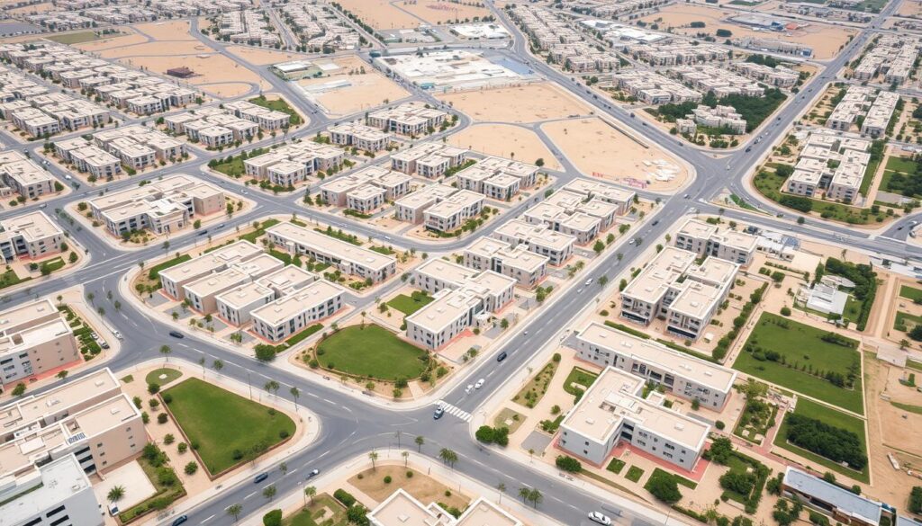 صورة لحي القيروان بالرياض توضح طبيعة المنطقة والمباني السكنية صورة لحي القيروان بالرياض توضح طبيعة المنطقة والمباني السكنية