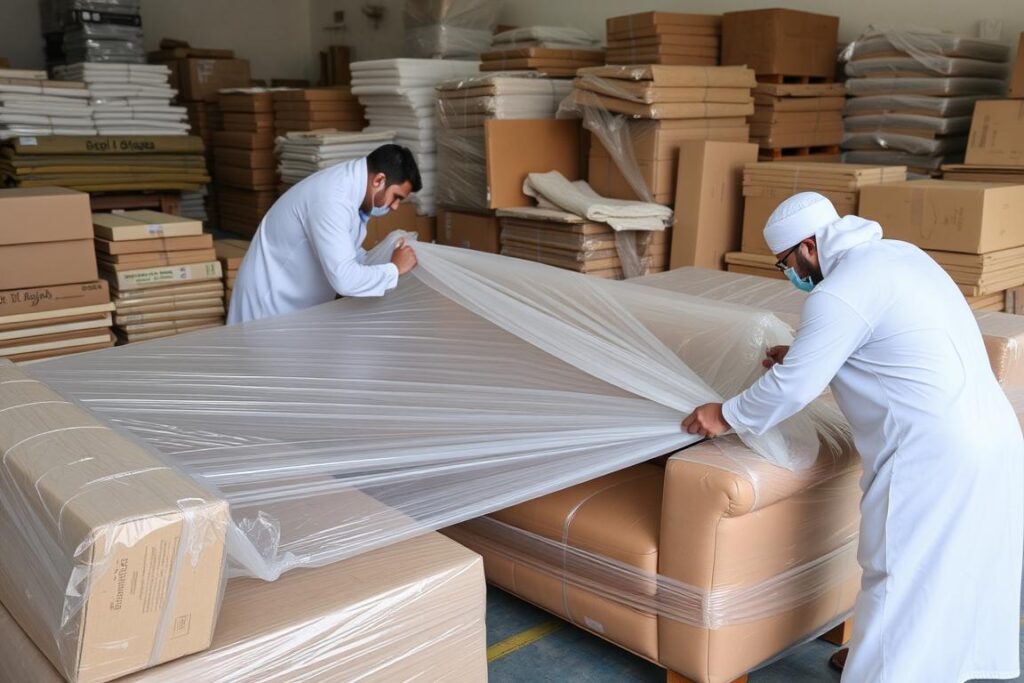 عملية تغليف أثاث احترافية في حي المؤنسية