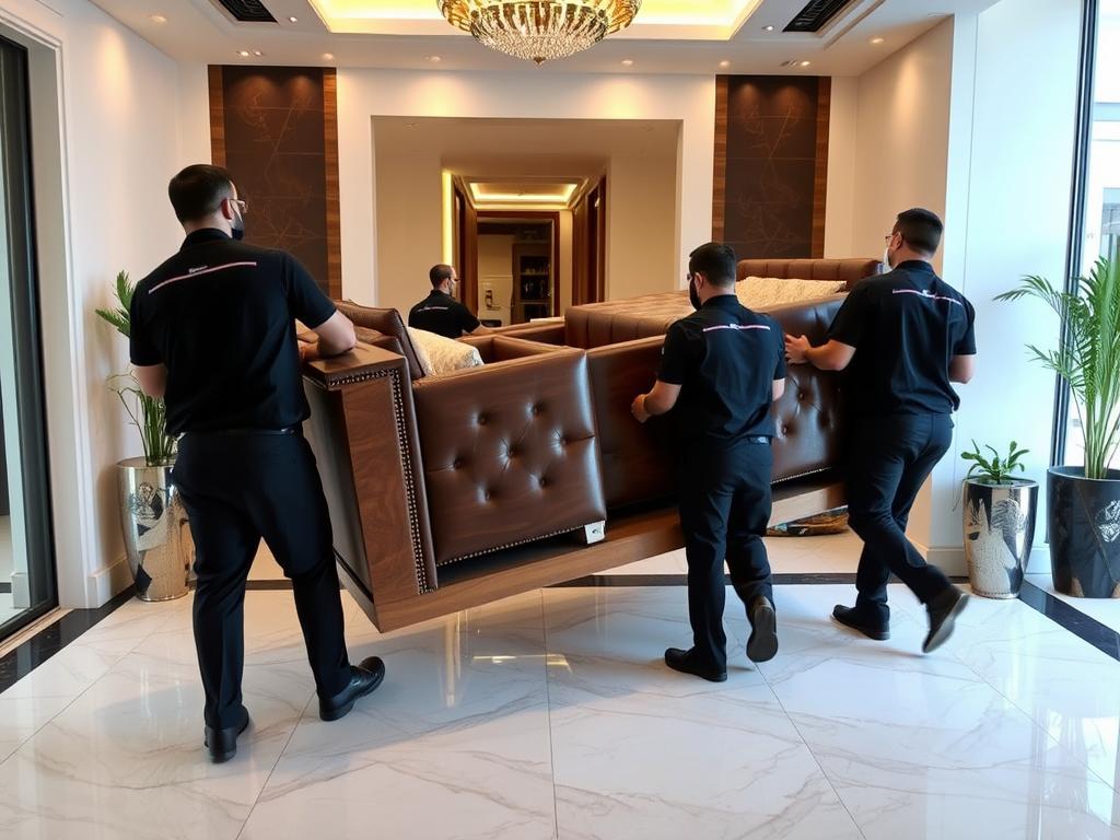 عملية نقل أثاث في فيلا بحي السفارات