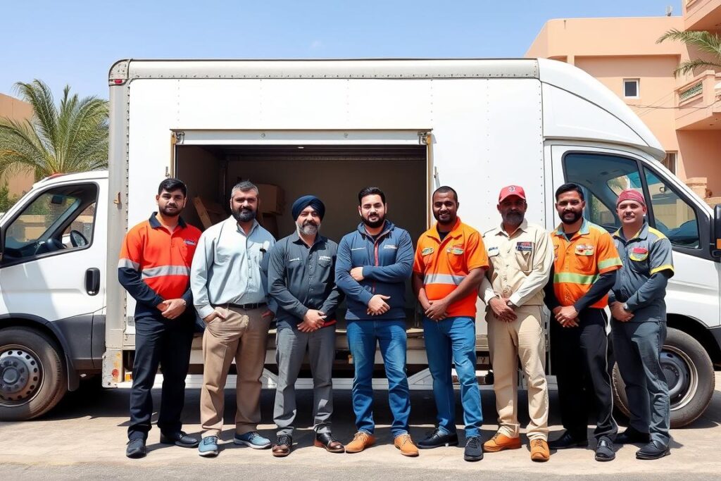 فريق عمال نقل عفش محترف في حي الياسمين يرتدون زي موحد فريق عمال نقل عفش محترف في حي الياسمين يرتدون زي موحد