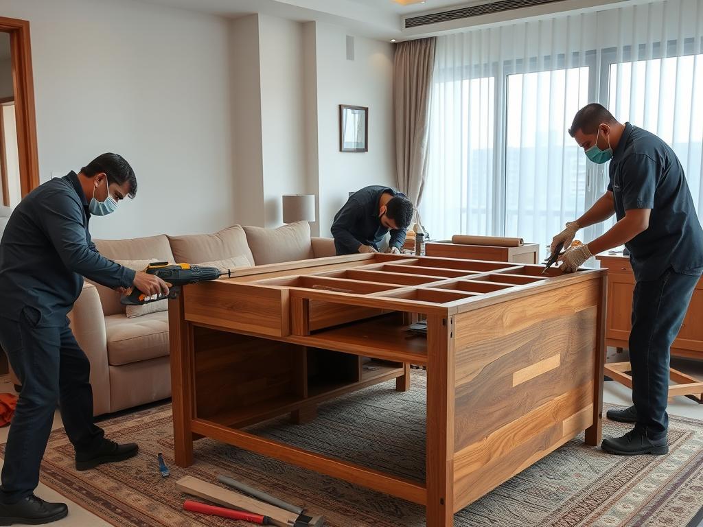 فك الأثاث بحي حطين بواسطة فنيين متخصصين