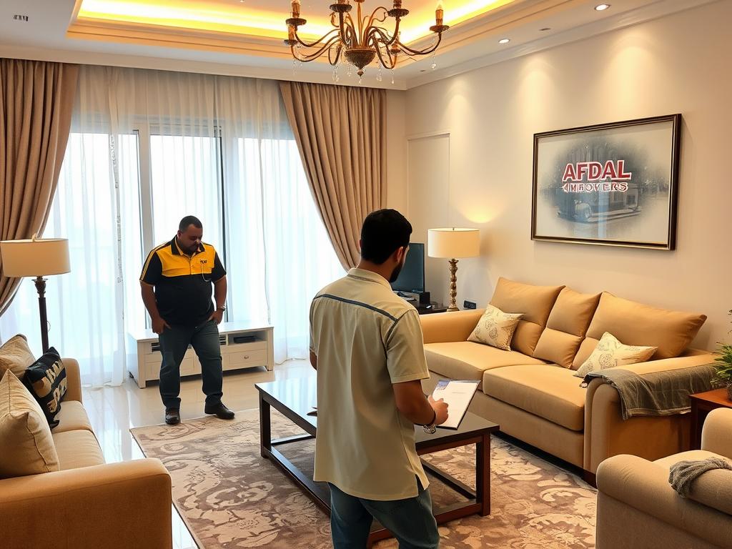 الفحص النهائي بعد نقل العفش من الباحة إلى الدمام الفحص النهائي بعد نقل العفش من الباحة إلى الدمام