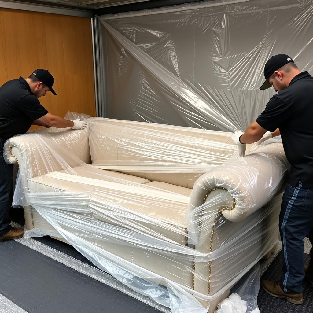 تغليف محترف للأثاث أثناء نقله من الباحة إلى الجبيل الصناعية تغليف محترف للأثاث أثناء نقله من الباحة إلى الجبيل الصناعية