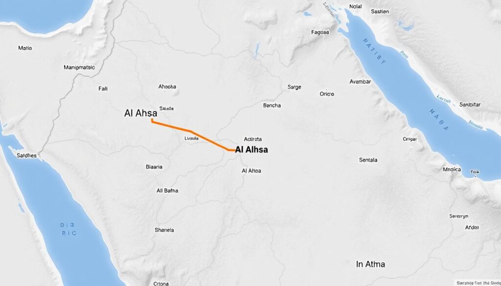 خريطة مسار نقل العفش من الباحة إلى الأحساء خريطة مسار نقل العفش من الباحة إلى الأحساء