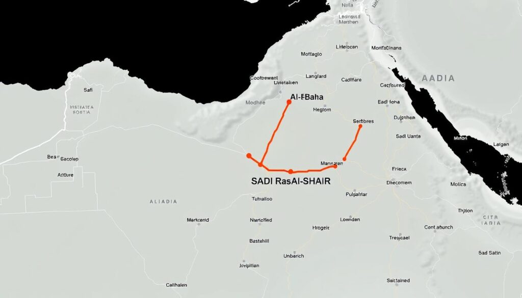 خريطة مسار نقل العفش من الباحة إلى رأس الخير خريطة مسار نقل العفش من الباحة إلى رأس الخير