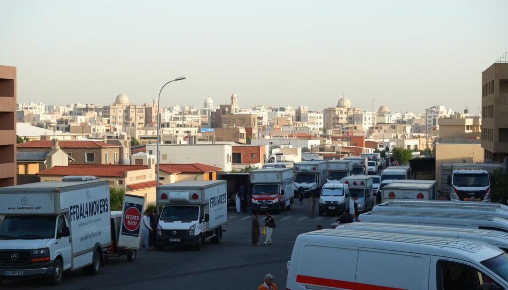 نقل عفش في الأحياء المجاورة لحي النظيم