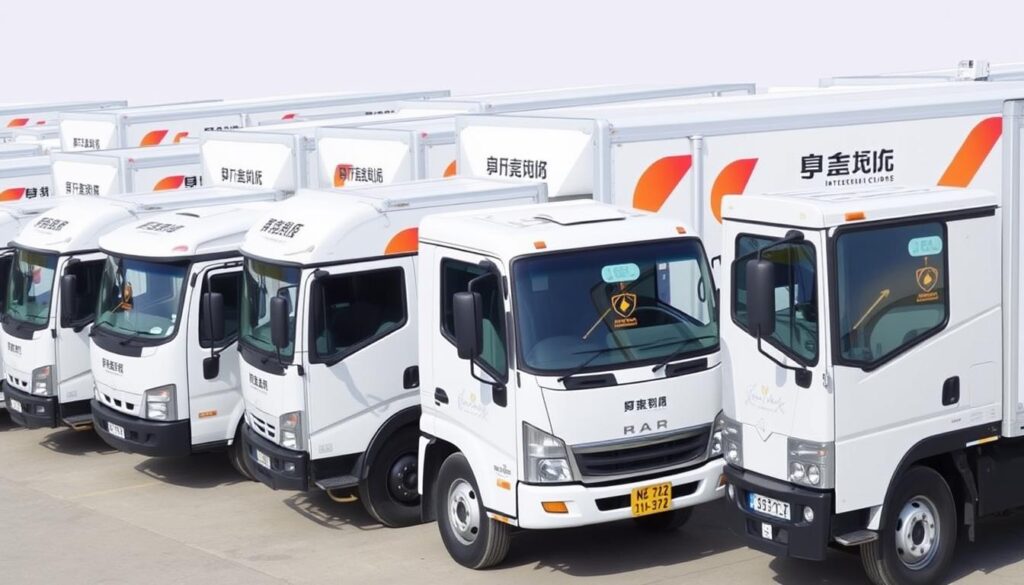 أسطول سيارات شركة الافضل لنقل العفش من جدة إلى الرياض