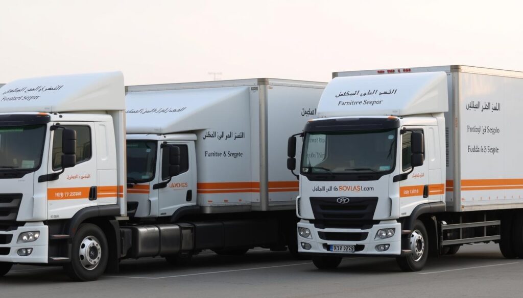 أسطول شاحنات مجهز لشحن عفش من جدة إلى سكاكا
