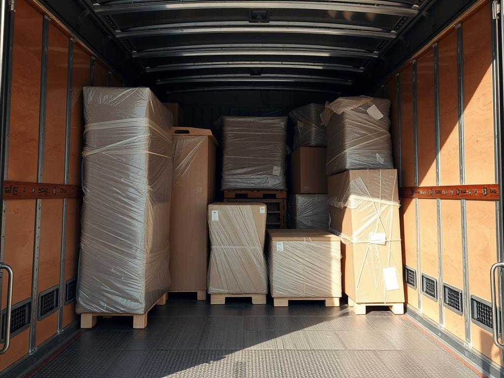 تغليف وحماية الأثاث داخل سيارة مغلقة لشحن أثاث من جدة إلى الدمام