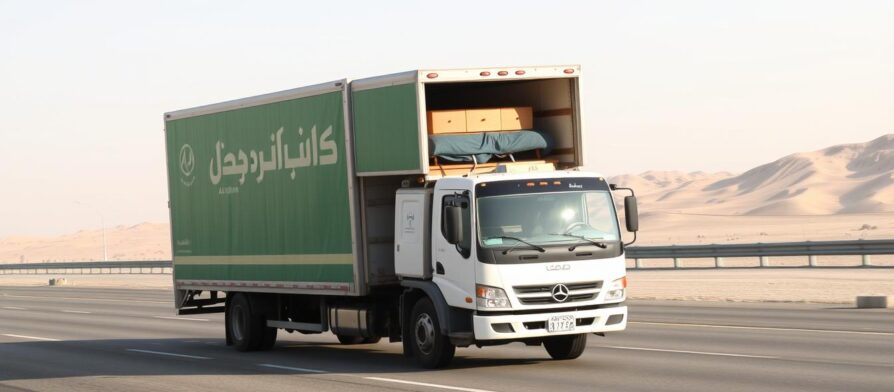 خدمة نقل عفش من جدة إلى الوجه - شاحنة نقل تابعة لشركة الافضل