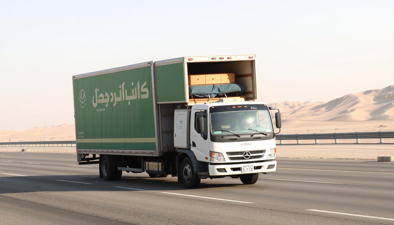 خدمة نقل عفش من جدة إلى الوجه - شاحنة نقل تابعة لشركة الافضل