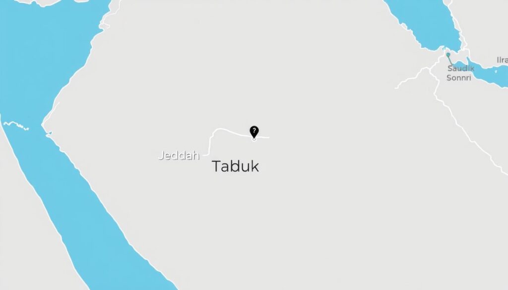 خريطة الطريق من جدة إلى تبوك لنقل العفش