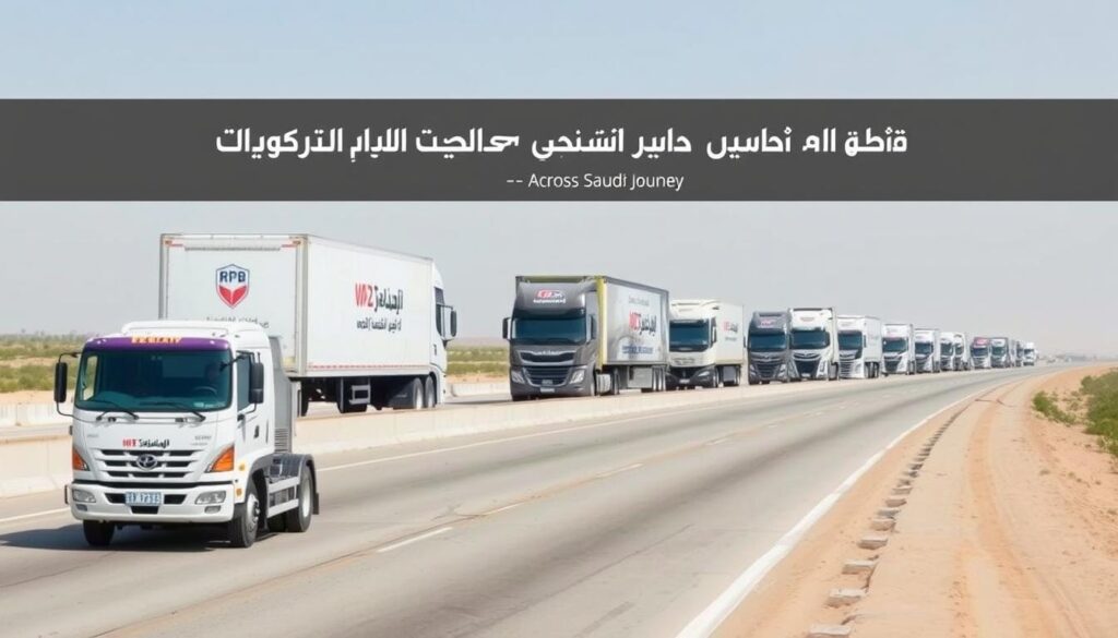 سيارات نقل الأثاث في الطريق من جدة إلى القريات