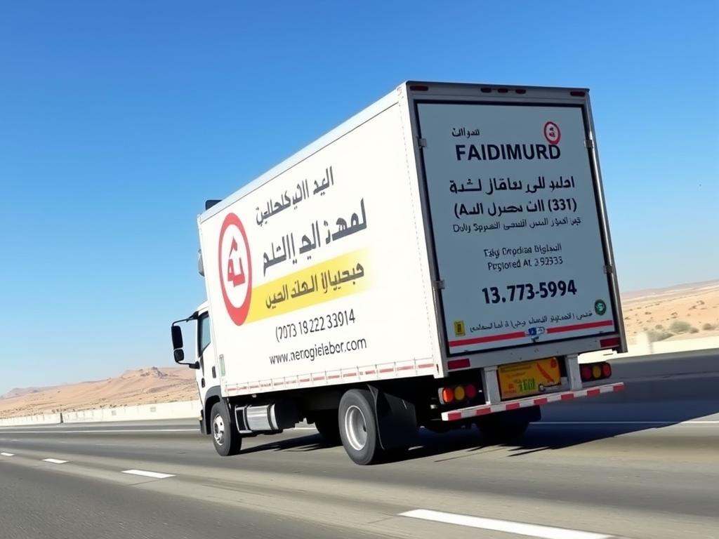 سيارة نقل عفش متخصصة في الطريق من جدة إلى الخبر