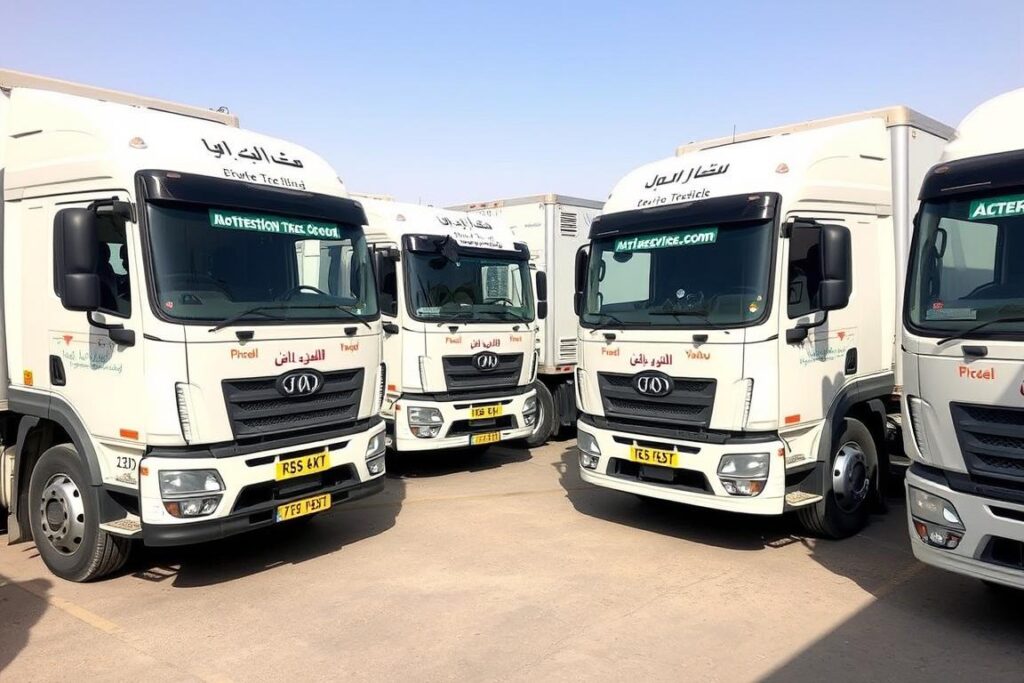 شاحنات شركة الافضل المتخصصة في شحن أثاث من جدة إلى ينبع