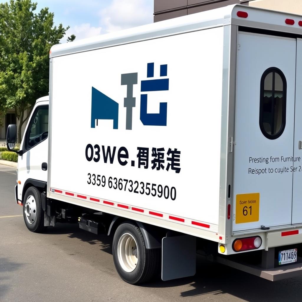 شاحنة نقل أثاث حديثة تابعة لشركة الافضل لنقل الأثاث من جدة إلى المدينة المنورة