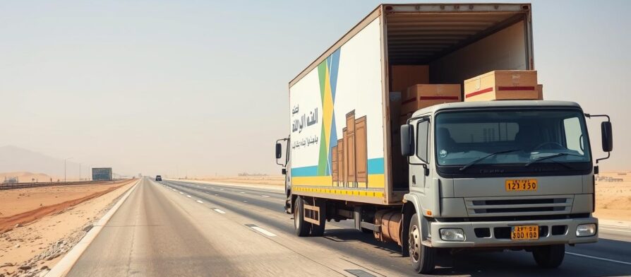 شاحنة نقل عفش متخصصة في الطريق من جدة إلى خميس مشيط