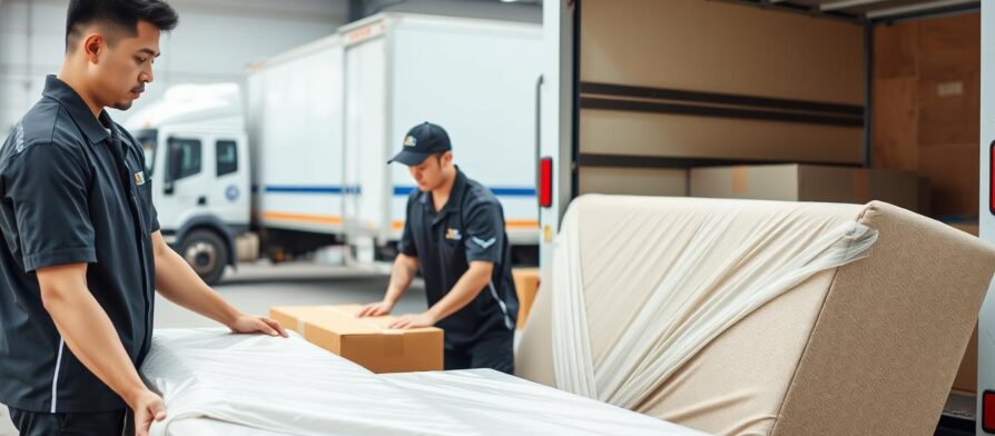 شركة نقل أثاث من جدة إلى بيشة - فريق متخصص يقوم بتغليف ونقل الأثاث