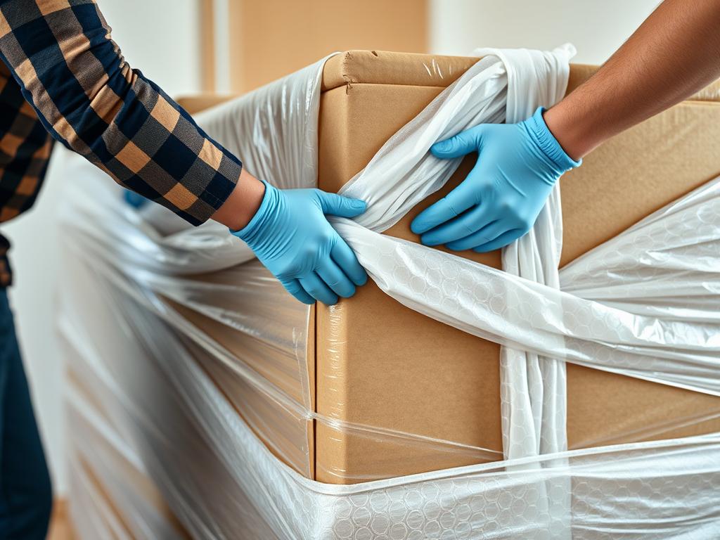 عملية تغليف الأثاث بشركة نقل أثاث من جدة إلى بيشة
